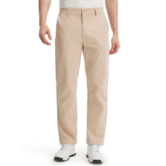 Mens Golf Pants-Stretch Work Dress Pants Quick Dry Lightweight Casual Comfy Trousers with Pockets Khaki Various sizes