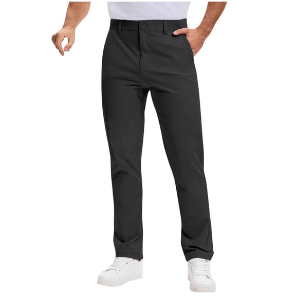 Mens Golf Pants Stretch Work Dress Pants Quick Dry Lightweight Casual Comfy Trousers with Pockets
