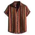 thumbnail image 1 of Mens Golf Polo Shirts Fashion Button Down Printed Short Sleeve Lapel Rugby Shirt for Men,Orange,S, 1 of 7