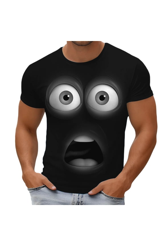 Mens Golf Polo Shirts Funny Graphic Short Sleeve Expressive Print Mens Graphic T-Shirts,Black,S