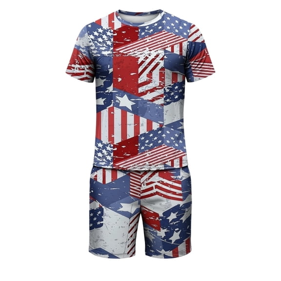 Mens Golf Polo Shirts Patriotic Comfort Breathable Relaxed Short Sleeve Mens Undershirts,Red,2XL