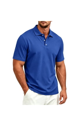 Mens Golf Polo Shirts Performance Dry Fit Moisture Wicking Casual Solid Short Sleeve Polo Shirts for Men