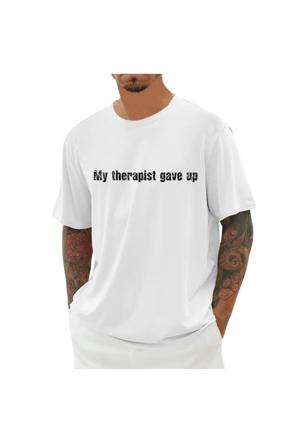 Mens Golf Polo Shirts Print Short Sleeve Crew Neck Comfort Summer Shirt for Men,White,XS