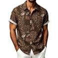 thumbnail image 1 of Mens Golf Polo Shirts Print Style Button Up Classic Fit Jazzing Print Alternative Mens Athletic Tops,Brown,3XL, 1 of 4