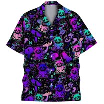 Mens Golf Polo Shirts Printed Long Sleeve Button Down Stylish Patterns Mens Workout Shirts,Dark Purple,3XL