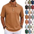 thumbnail image 1 of Mens Golf Polo Shirts Quick Dry Moisture Wicking Performance Polo Shirt for Business Casual Brown 3XL, 1 of 7