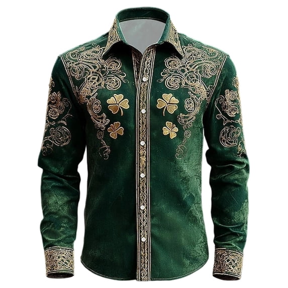 Mens Golf Polo Shirts Saint Patrick'S Day Irish Novelty Print Mens Performance Polos,Dark Green-2,5XL
