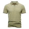 thumbnail image 1 of Mens Golf Polo Shirts Short Sleeve Casual Banded Bottom Stretch Classic Fit Solid Knit T-Shirts Big and Tall Size M-4XL Green, 1 of 8