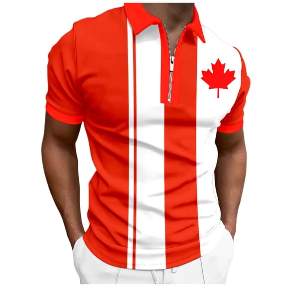 Mens Golf Polo Shirts Short Sleeve Half Zip Stand Collar Mens Undershirts,Red,2XL