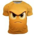 thumbnail image 1 of Mens Golf Polo Shirts Style Emoticon Printed Crew Neck Short Sleeved Beach Essentials for Men,Yellow,S, 1 of 3