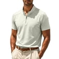thumbnail image 1 of Mens Golf Polo Shirts Summer Short Sleeve 1/4 Zip Tops Moisture Wicking Casual Tennis Activewear Khaki, 1 of 7