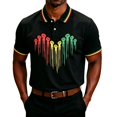 thumbnail image 1 of Mens Golf Polo Shirts with Button Front Print Short Sleeve Classic Casual Tee, 1 of 4