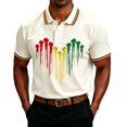 thumbnail image 1 of Mens Golf Polo Shirts with Button Front Print Short Sleeve Classic Casual Tee, 1 of 4