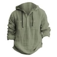 thumbnail image 1 of Mens Golf Polo Solid Color Pocket Tie Button Hooded Long Sleeved Sweatshirt Mens Casual Shirts, 1 of 3