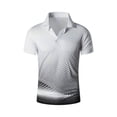 thumbnail image 1 of Mens Golf Polos Summer Short Sleeve Breathable Moisture Wicking Button Lapel Athletic Stretchy Shirts White1 XXXXXL, 1 of 5