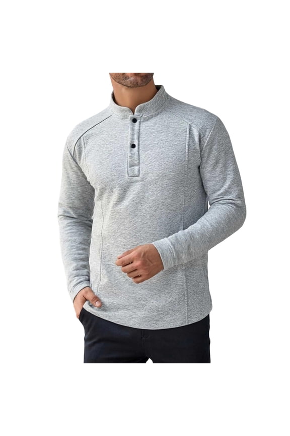 Mens Golf Quarter Button Sweatshirt Performance Ski Midlayer Quarter-Zip Tops Long Sleeve Pullover Plain High Elastic Sweatshirts Casual Top