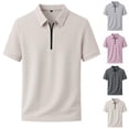 thumbnail image 1 of Mens Golf Shirt Quick Dry Stretch Zip Short Sleeve Polo Shirt, 1 of 6
