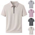 thumbnail image 1 of Mens Golf Shirt Quick Dry Stretch Zip Short Sleeve Polo Shirt, 1 of 6