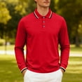 thumbnail image 1 of Mens Golf Shirts Business Casual Button Up Regular Fit Long Sleeve Office Work Blouse, 1 of 9