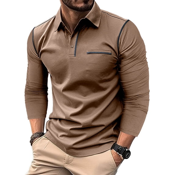 Mens Golf Shirts Cotton Vintage Casual Button Up Business Shirt Compression Fit Gym Workout Tops