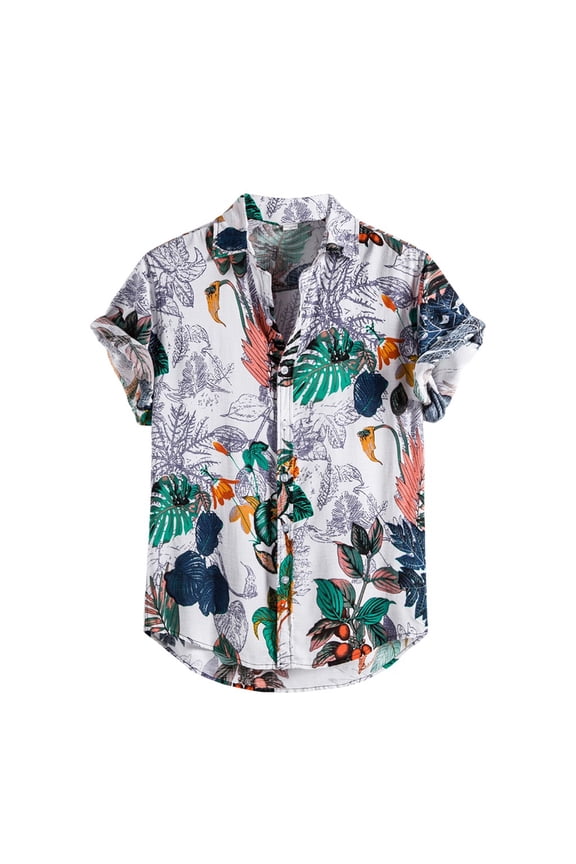 Mens Golf Shirts Ethnic Short Sleeve Printing Business Clothes for Men,Multi Color,3XL