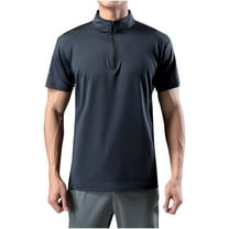 Mens Golf Shirts Mock Neck Quick Dry Summer Shirt Casual Short Sleeve Moisture Wicking T Shirts