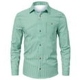 thumbnail image 1 of Mens Golf Shirts Plaid Breathable Long Sleeve Button Down Mens Performance Polos,Green,L, 1 of 3