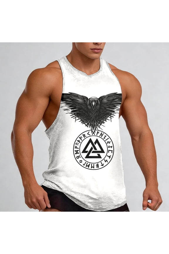 Mens Golf Shirts Print Sleeveless Retro Graphic Muscle Streetwear Mens Sprimg Clothing,White,2XL