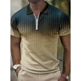 thumbnail image 1 of Mens Golf Shirts Short Sleeve Print Gradient Moisture Wicking Quick Dry Performance Polo Golf Shirt Beige XL, 1 of 6