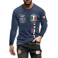 thumbnail image 1 of Mens Golf Shirts Stylish Long Sleeve Slim Fit Printed Versatile Mens Performance Polos,Navy,3XL, 1 of 4
