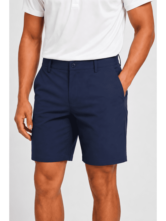 Men's Golf Shorts 7" Lightweight Quick Dry Stretch Dress Shorts, Water Resistant Flat Front Casual Work Shorts with 4 Pockets