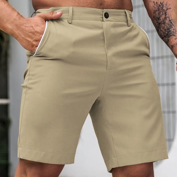 Mens Golf Shorts 9 Inch Flat Front Button High Waist Lightweight Shorts Casual Work Dressy Shorts with Pockets