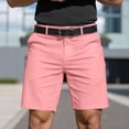 thumbnail image 1 of Mens Golf Shorts- Quick Dry Casual Chinos Elastic Waist Pink 3XL, 1 of 4