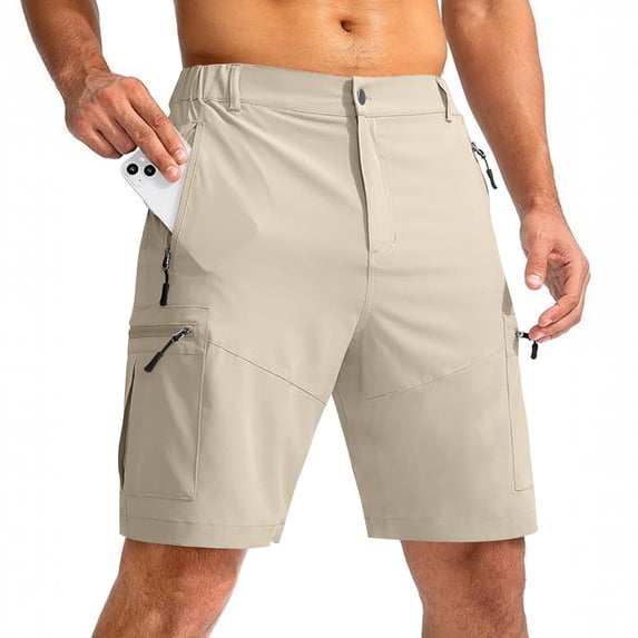 Mens Golf Shorts Relaxed Fit Stretch Business Casual Short Button Elastic Waist Bermuda Workout Short, S