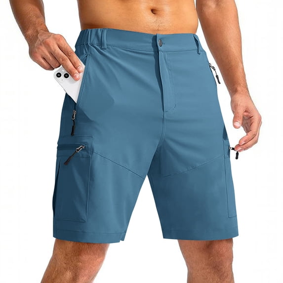 Mens Golf Shorts Relaxed Fit Stretch Business Casual Short Button Elastic Waist Bermuda Workout Short, S