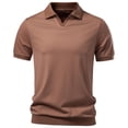 thumbnail image 1 of Mens Golf T-Shirt Business Casual Old Money Style Pique Jersey, Short Sleeve V Neck Johnny Collar T-Shirts, Knit Textured Muscle Fit Summer Banded Hem Dressy Tee Top for Office & Tennis, 1 of 8
