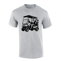 Mens Golf Tshirt Golf Cart Drinker Funny Short Sleeve T-shirt-Sports Grey-6xl