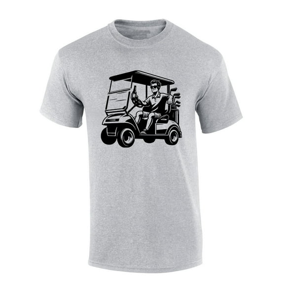 Mens Golf Tshirt Golf Cart Drinker Funny Short Sleeve T-shirt-Sports Grey-6xl