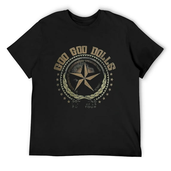 Mens Goo Goo Dolls T Shirt Men'S Cotton Fashion Casual Round Neck Short Sleeve Tees Black 3X-Large