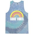 thumbnail image 1 of Mens Good Vibes 60s 70s Hippie Tie Dye Tanktop, 3XL Lagoon Blue, 1 of 4