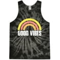 thumbnail image 1 of Mens Good Vibes 60s 70s Hippie Tie Dye Tanktop, 3XL Spider Black, 1 of 4