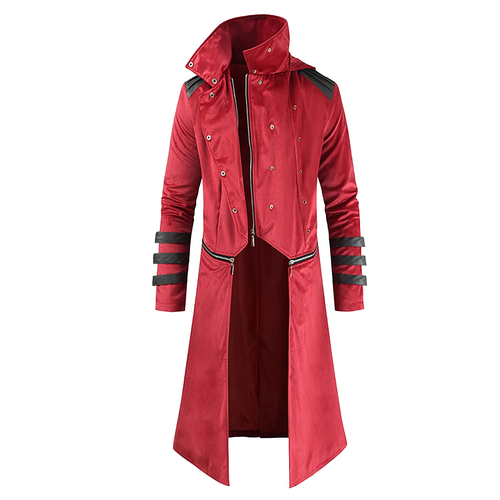 Mens Gothic Coat Jacket Hooded Trench Party Tailcoat Long Sleeve