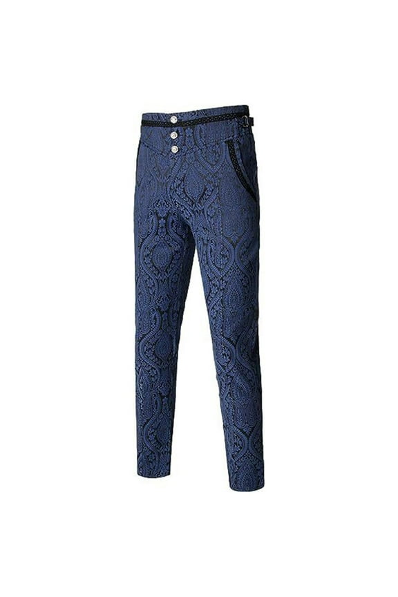 Mens Gothic Pants Vintage Cosplay Costume Trousers Steampunk Victorian Pants