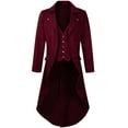 thumbnail image 1 of Mens Gothic Steampunk Vintage Jacket Medieval Renaissance Victorian Coat Halloween Costume Tailcoat Uniform, 1 of 5