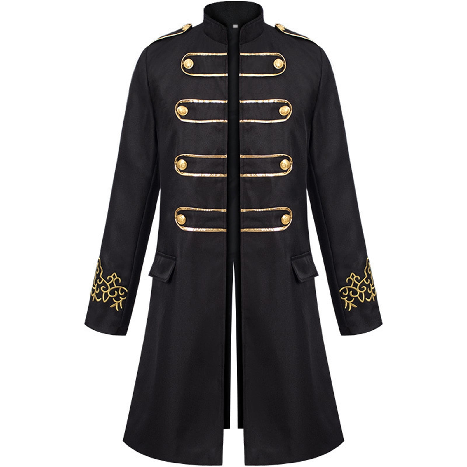 Mens Gothic Tailcoat Jacket Vintage Standup Collar Multicolor