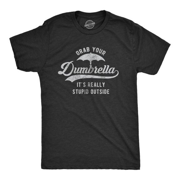 Mens Grab Your Dumbrella It's Really Stupid Outside T Shirt Funny Sarcastic Novelty Tee Graphic Tees