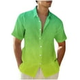thumbnail image 1 of Mens Gradient Linen Shirts Casual Button Down Short Sleeve Beach Summer Shirts, 1 of 4