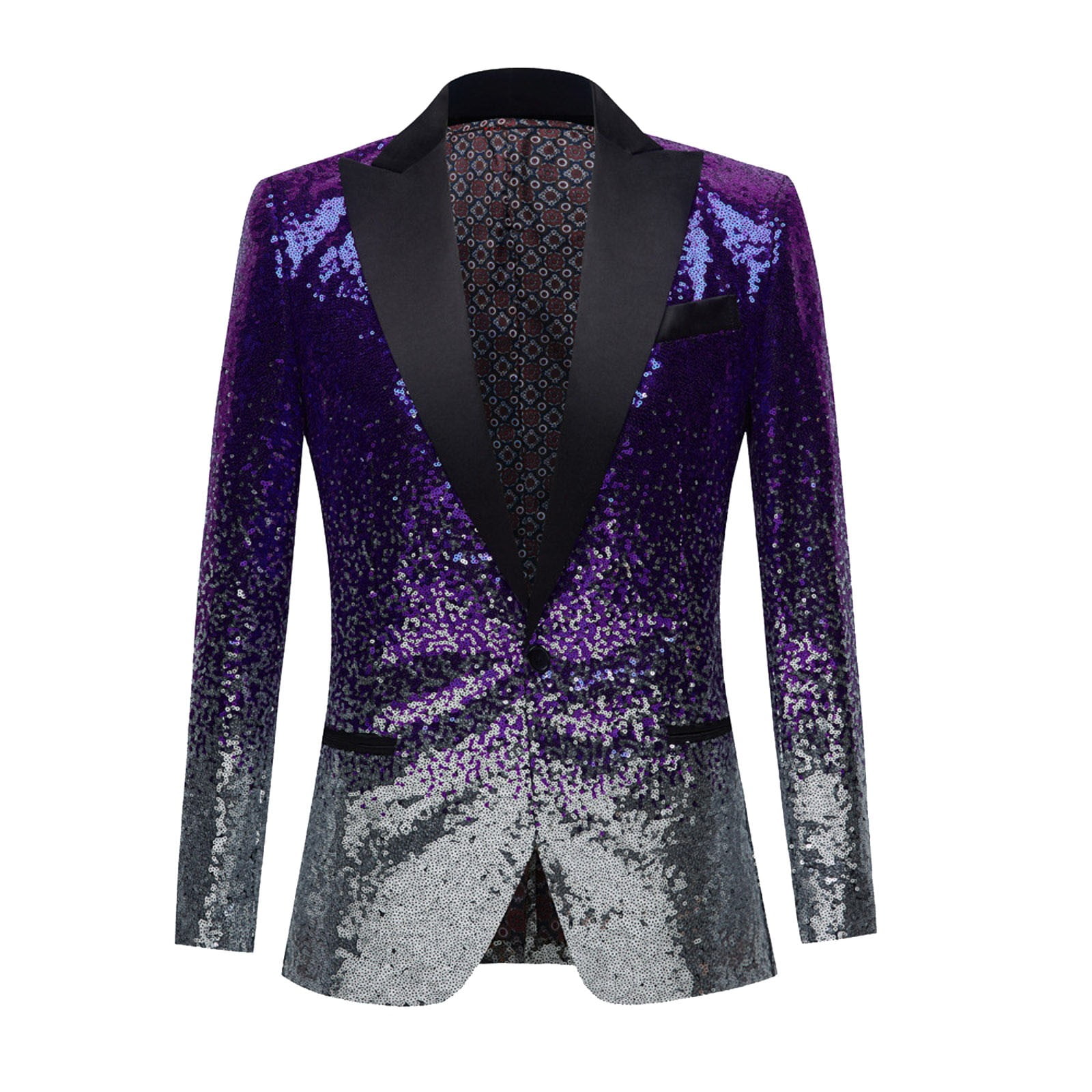 Mens Gradient Sequin Suit New Performance Suit Emcee Dress - Walmart.com