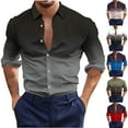 thumbnail image 1 of Mens Gradient Shirts Casual Button Down Long Sleeve Fall Autumu Shirts Regular Fit Dress Shirts, 1 of 5