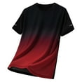 thumbnail image 1 of Mens Gradient T-Shirt Short Sleeve Round Neck Quick-Dry Workout Tee Breathable Summer Active Top Ice Silk Gym Shirt, 1 of 3
